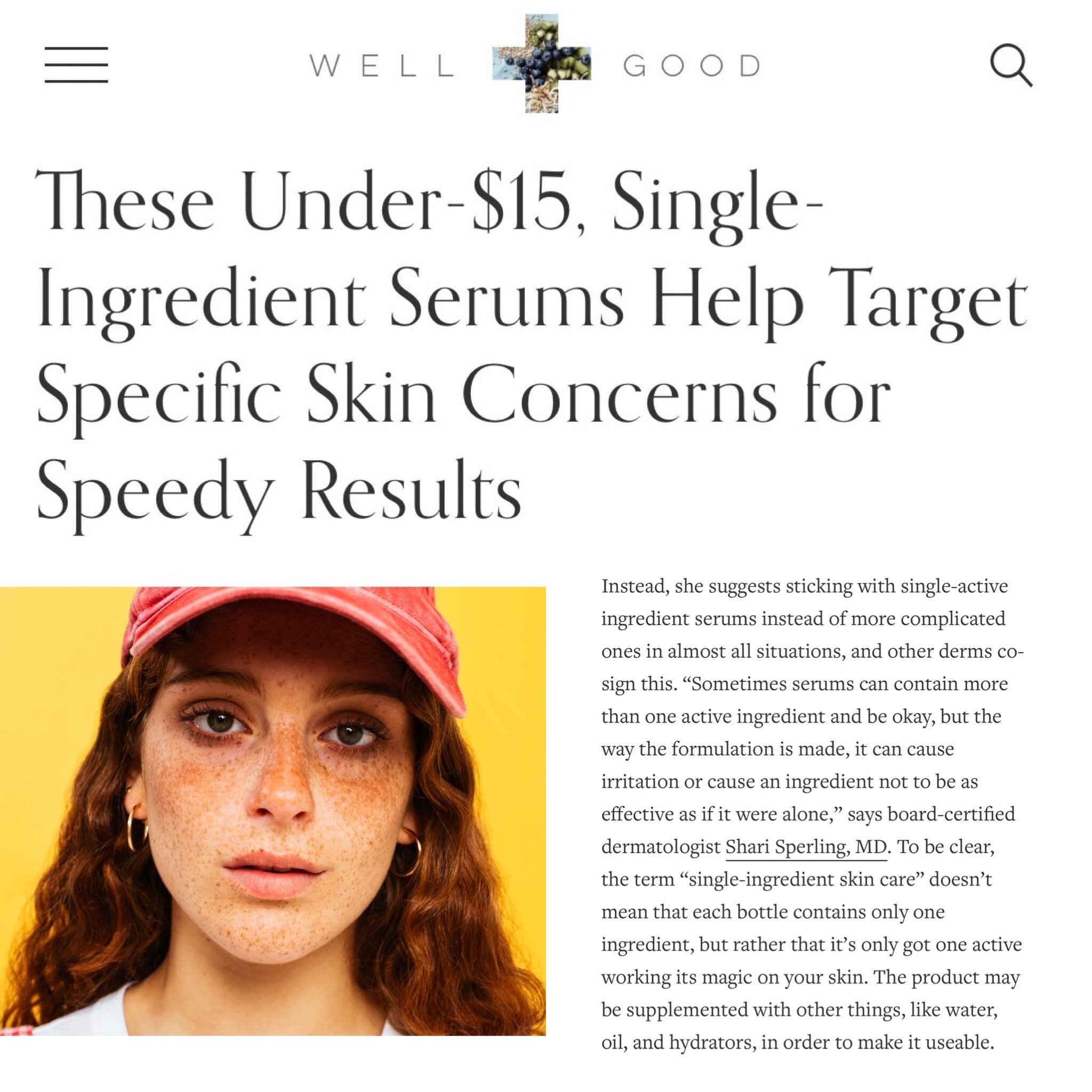 Sperling Dermatology featured in Shape