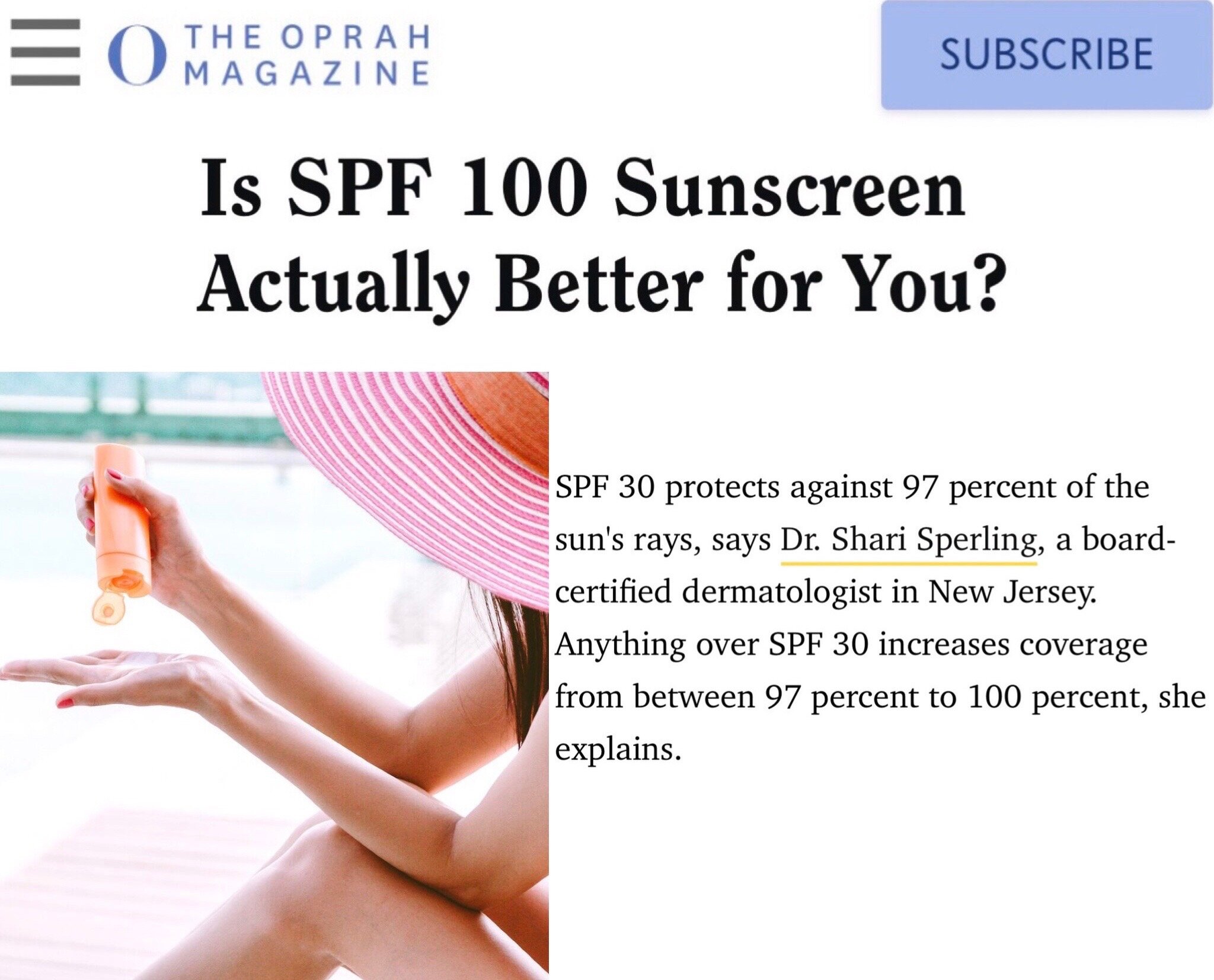 Sperling Dermatology featured in Shape